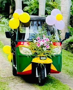 Bridal tuc tuc decoration