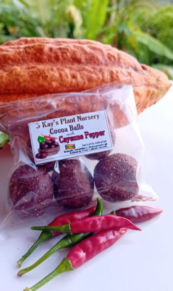 Cocoa balls with cayenne pepper